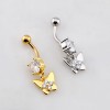 BUTTERFLY MULTI CZ BELLY BUTTON NAVEL RING 316L SURGICAL STEEL
